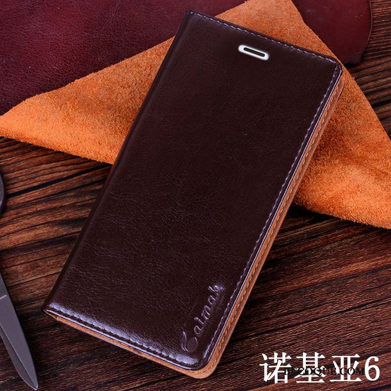 Nokia 6 Coque Violet Protection Incassable Étui Téléphone Portable Étui En Cuir