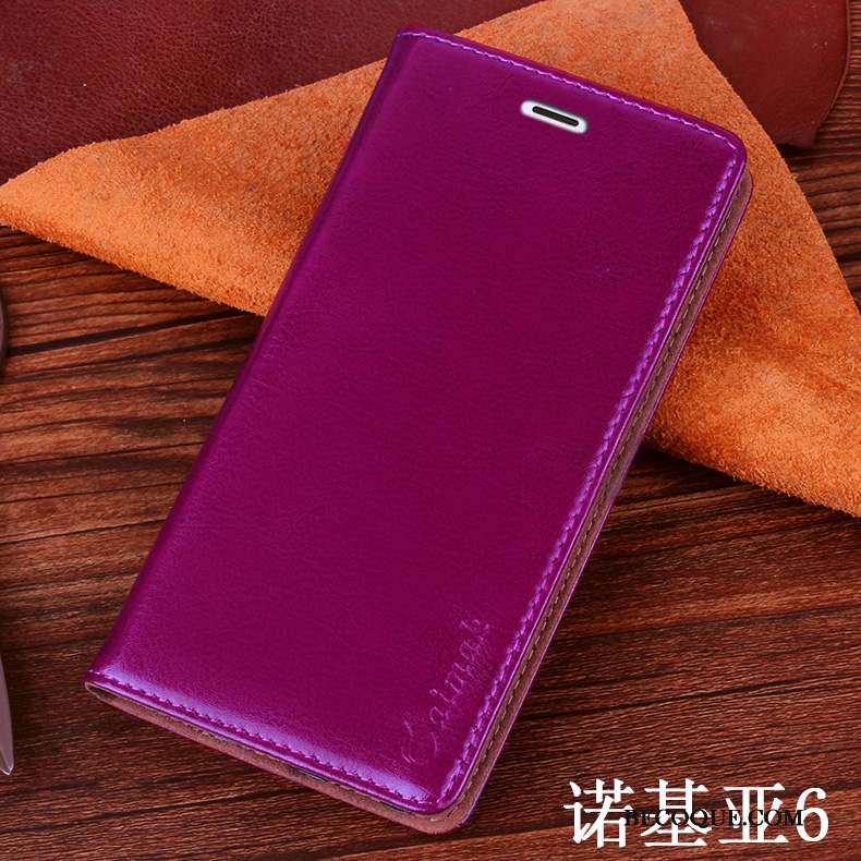 Nokia 6 Coque Violet Protection Incassable Étui Téléphone Portable Étui En Cuir