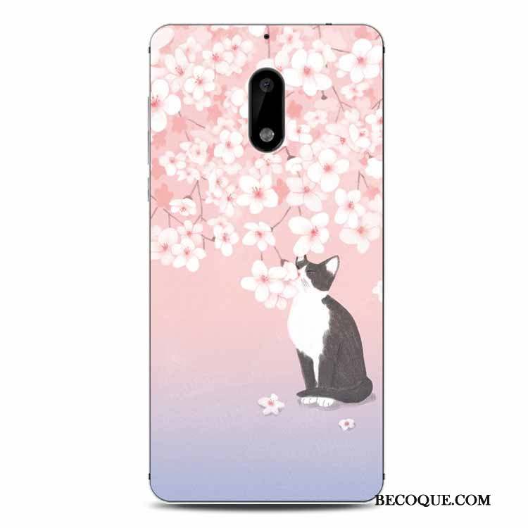 Nokia 6 Gaufrage Anneau Vert Protection Coque De Téléphone Chat