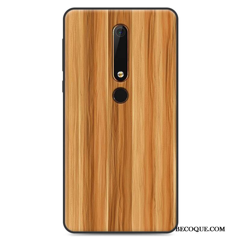 Nokia 6 Grain De Bois Nouveau Coque De Téléphone Gris Étui Vintage