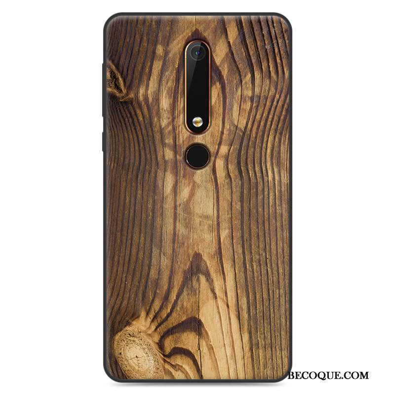 Nokia 6 Grain De Bois Nouveau Coque De Téléphone Gris Étui Vintage