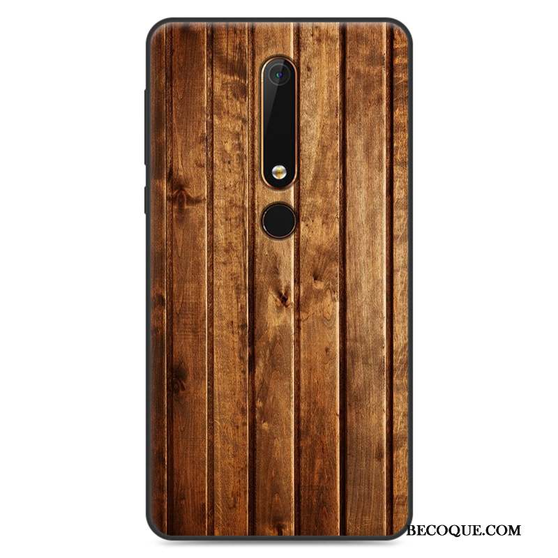 Nokia 6 Grain De Bois Nouveau Coque De Téléphone Gris Étui Vintage