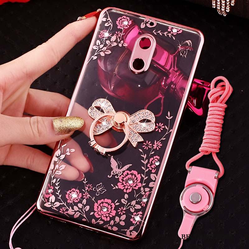 Nokia 6 Strass Coque De Téléphone Tendance Or Rose Anneau Créatif