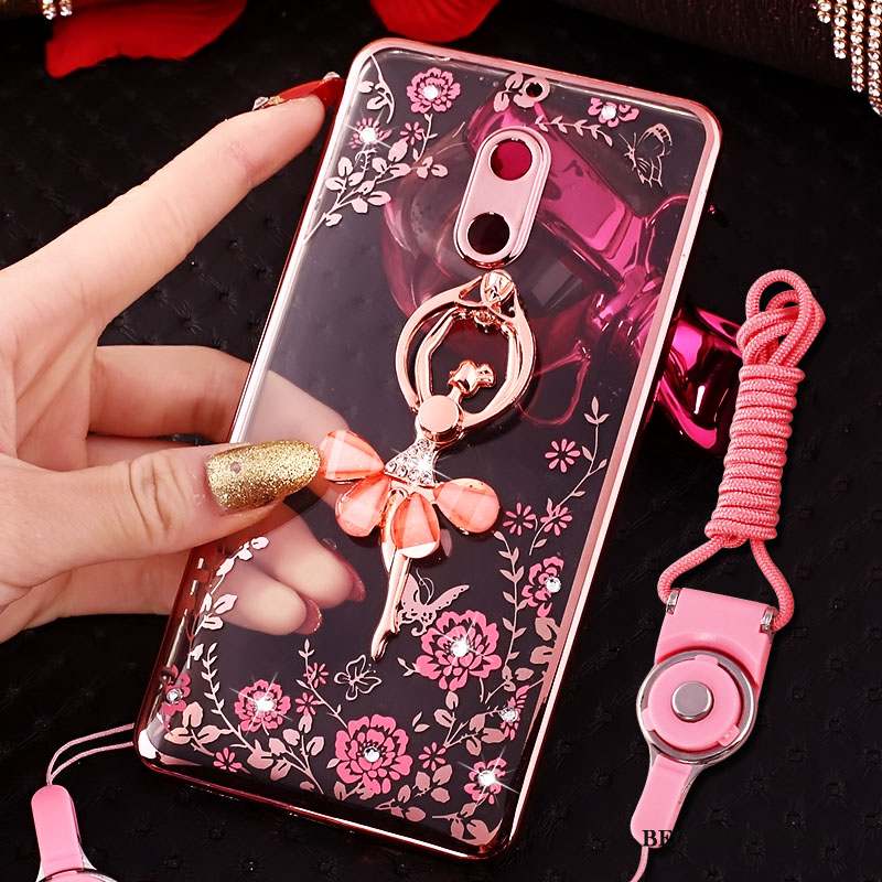 Nokia 6 Strass Coque De Téléphone Tendance Or Rose Anneau Créatif