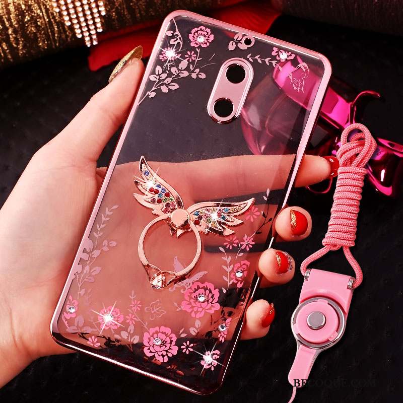 Nokia 6 Strass Coque De Téléphone Tendance Or Rose Anneau Créatif