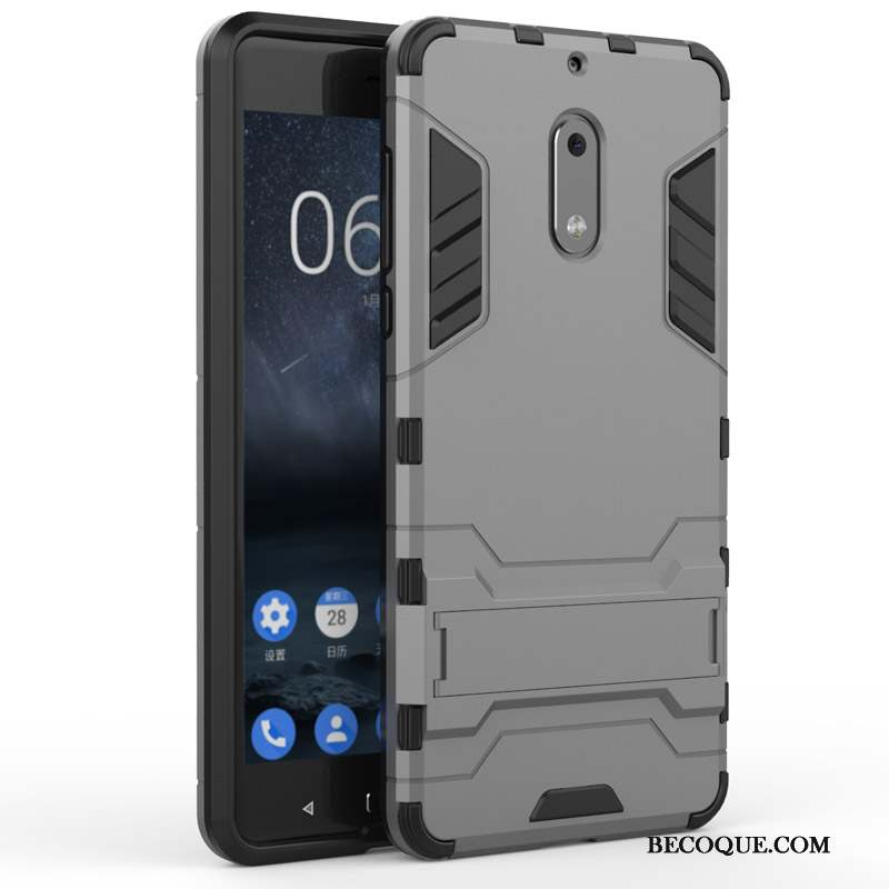 Nokia 6 Support Difficile Protection Coque Délavé En Daim De Téléphone