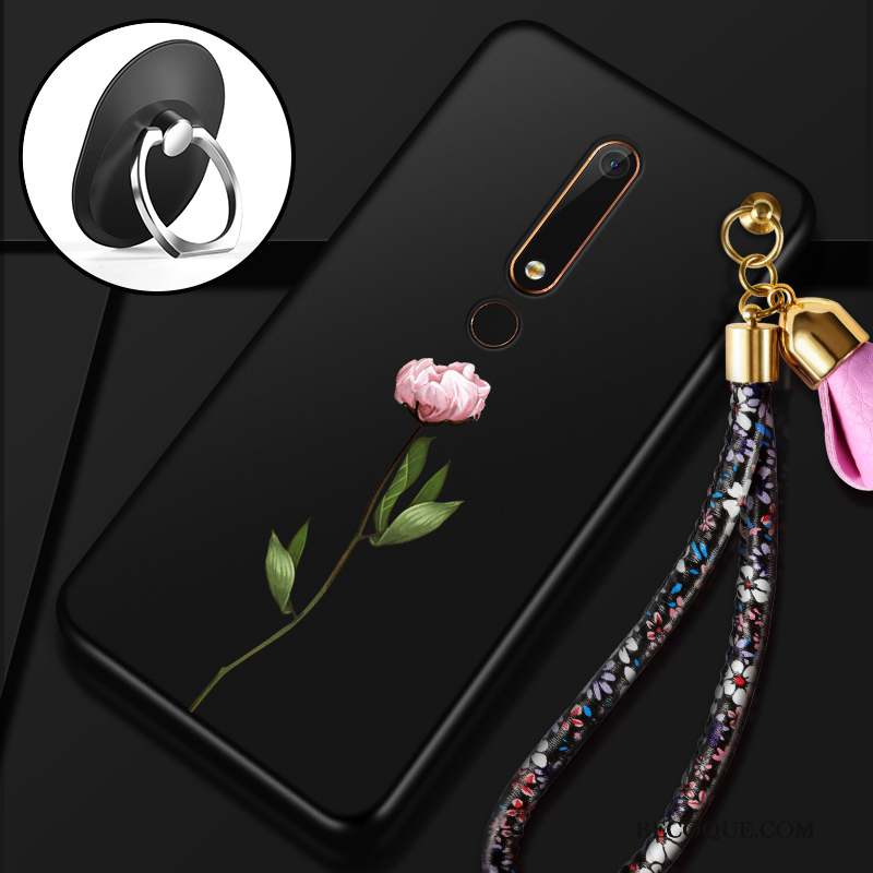 Nokia 6 Tempérer Fleurs Coque Membrane De Téléphone Fluide Doux