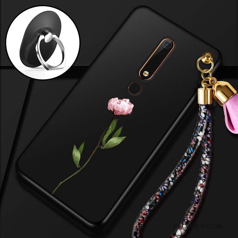 Nokia 6 Tempérer Fleurs Coque Membrane De Téléphone Fluide Doux