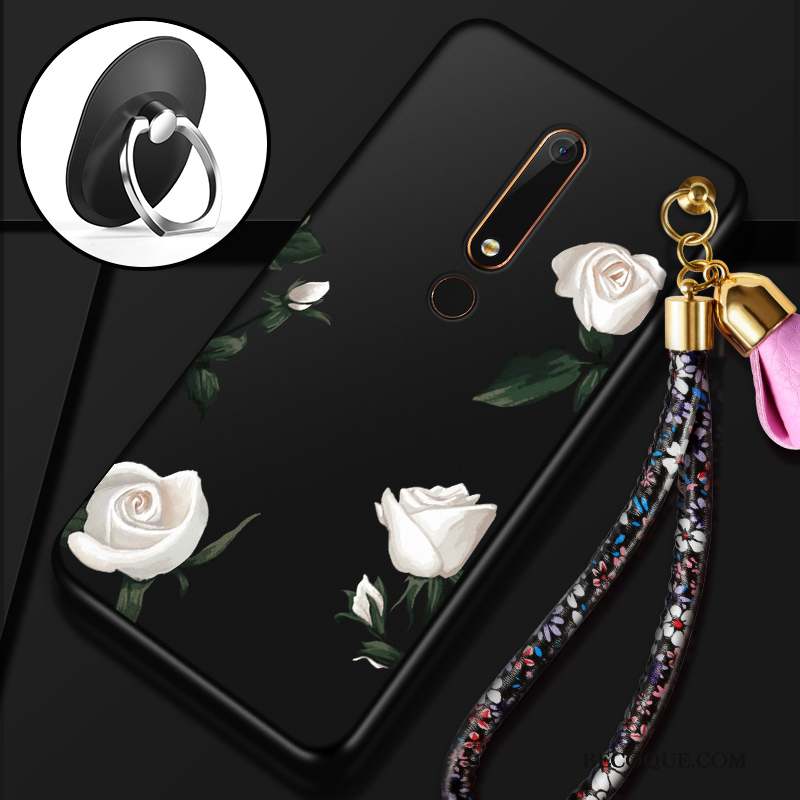 Nokia 6 Tempérer Fleurs Coque Membrane De Téléphone Fluide Doux