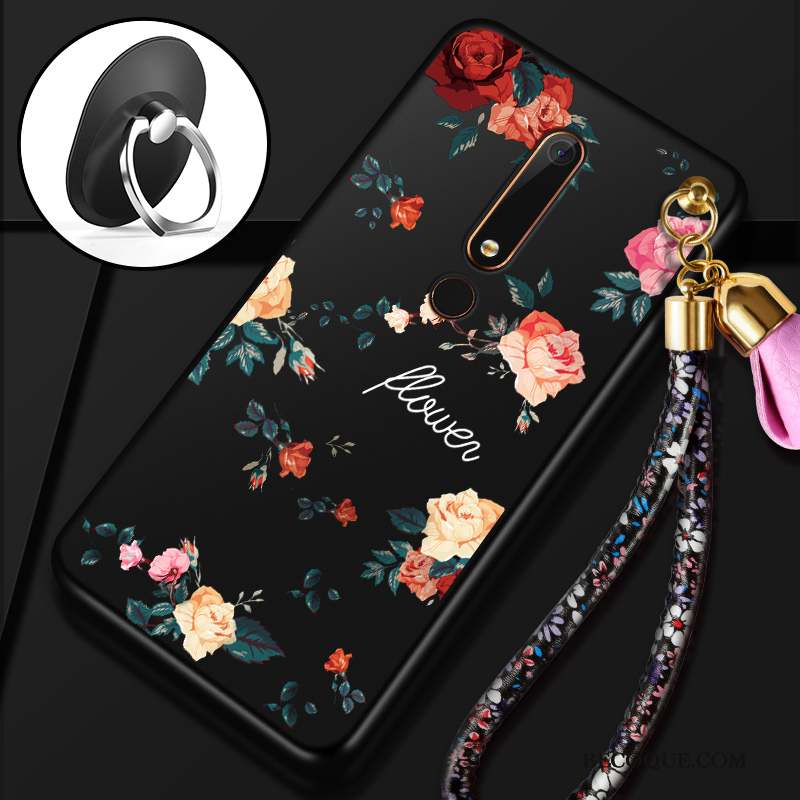 Nokia 6 Tempérer Fleurs Coque Membrane De Téléphone Fluide Doux