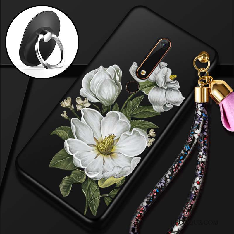 Nokia 6 Tempérer Fleurs Coque Membrane De Téléphone Fluide Doux