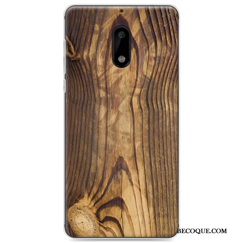 Nokia 6 Vintage Peinture Bois Protection Coque Tout Compris