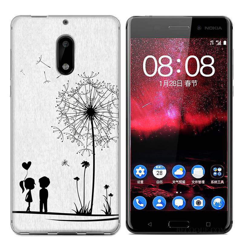 Nokia 6 Étui Bleu Téléphone Portable Coque Fluide Doux Tendance