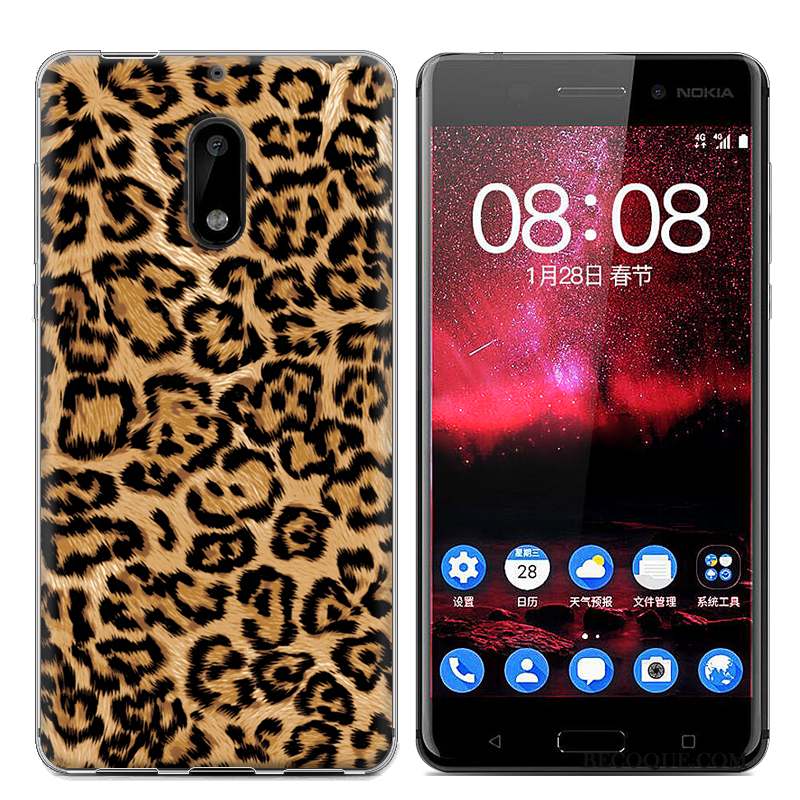 Nokia 6 Étui Bleu Téléphone Portable Coque Fluide Doux Tendance