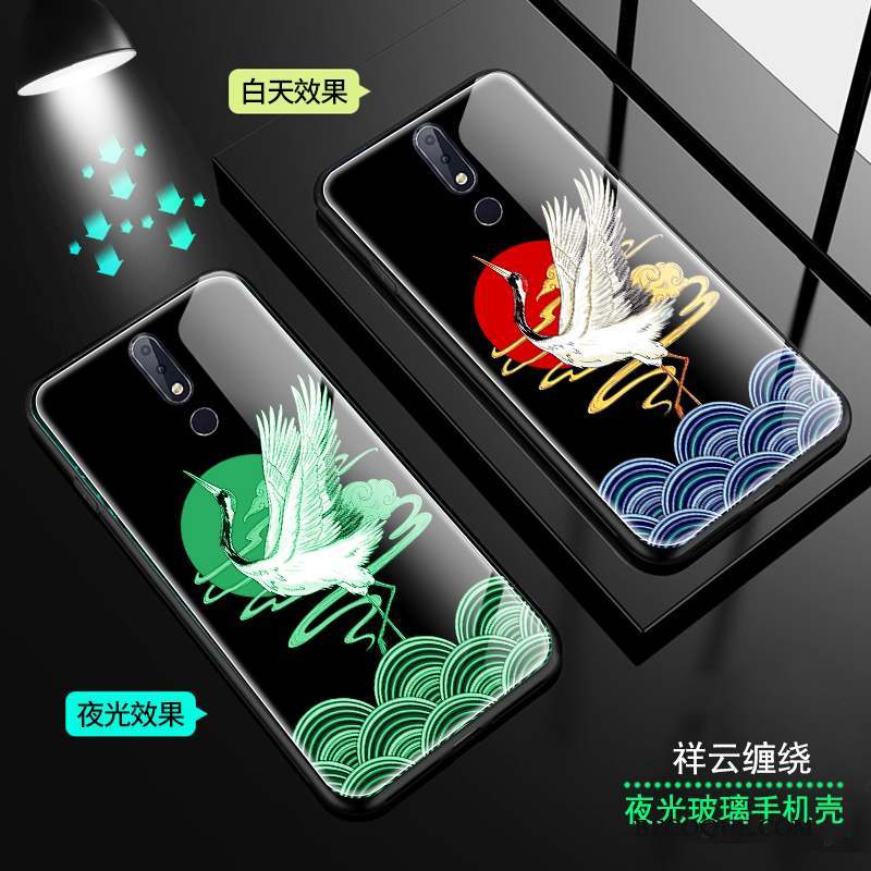 Nokia 7.1 Amoureux Coque De Téléphone Lumineuses Grue Japonais Vent