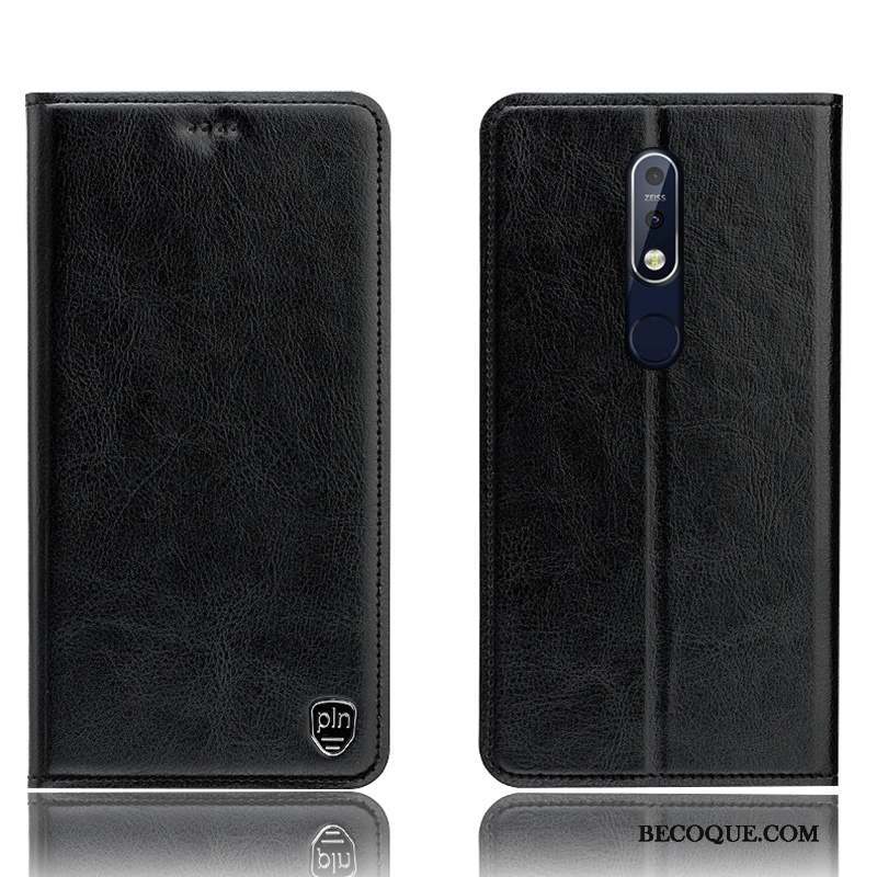 Nokia 7.1 Coque De Téléphone Modèle Fleurie Gris Étui En Cuir Protection Housse