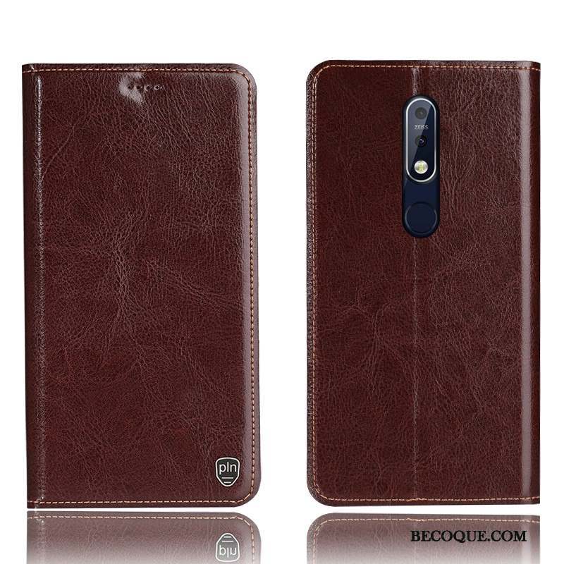 Nokia 7.1 Coque De Téléphone Modèle Fleurie Gris Étui En Cuir Protection Housse