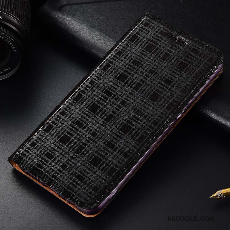 Nokia 7.1 Coque De Téléphone Velours Plaid Modèle Fleurie Gris Protection