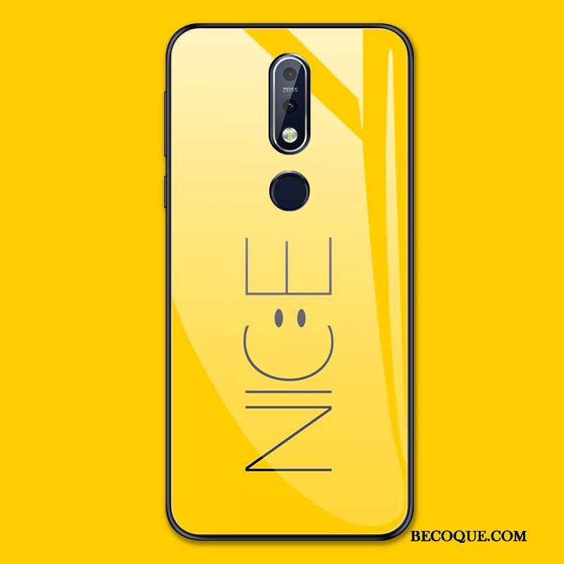 Nokia 7.1 Coque Verre Personnalité Protection Incassable Étui Simple