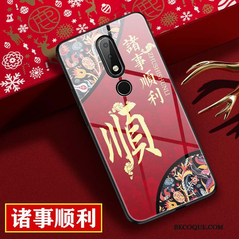 Nokia 7.1 Nouveau Net Rouge Coque De Téléphone Mode Fluide Doux Incassable