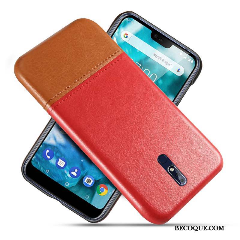 Nokia 7.1 Protection Coque De Téléphone Bleu Qualité Cuir Étui