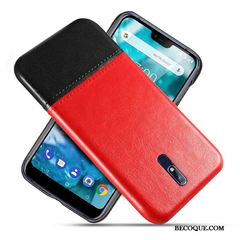 Nokia 7.1 Protection Coque De Téléphone Bleu Qualité Cuir Étui