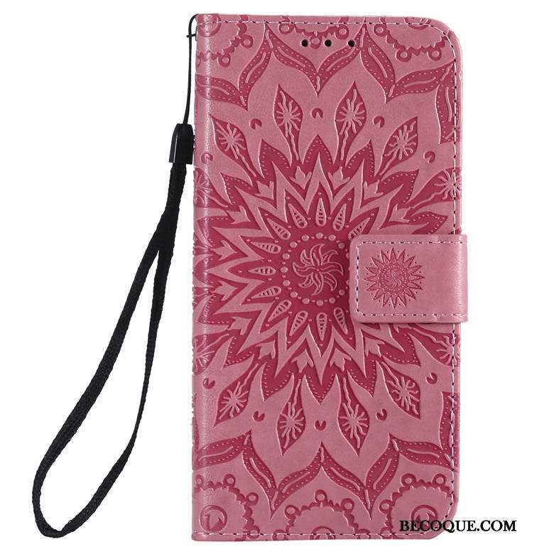 Nokia 7.1 Protection Fluide Doux Coque De Téléphone Rose Étui En Cuir Housse