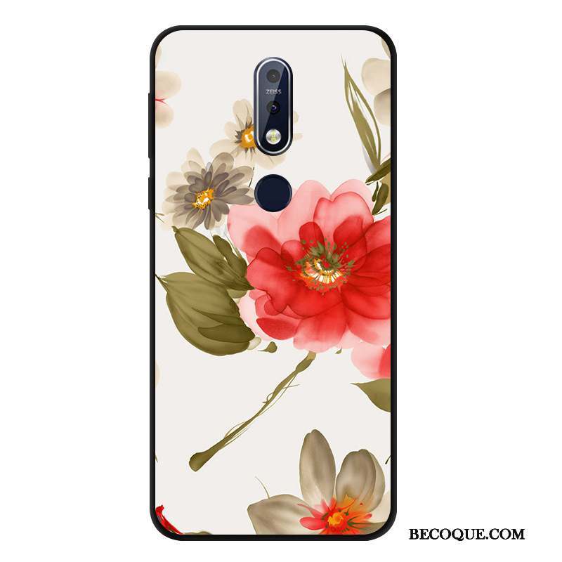 Nokia 7.1 Vent Étui Noir Fluide Doux Coque De Téléphone Incassable