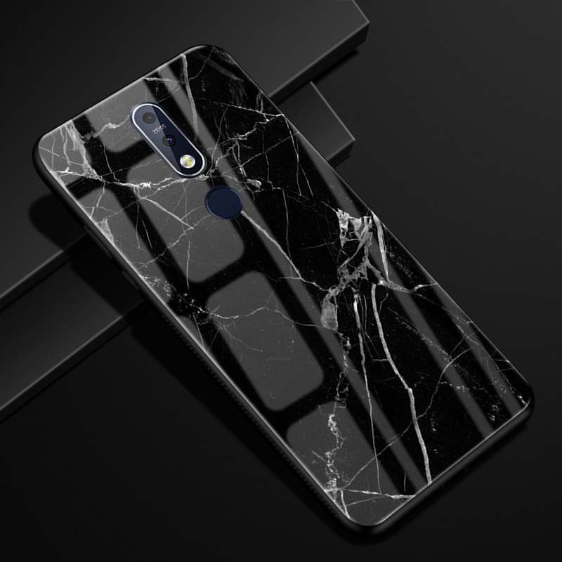 Nokia 7.1 Violet Créatif Verre Étui Membrane Coque De Téléphone