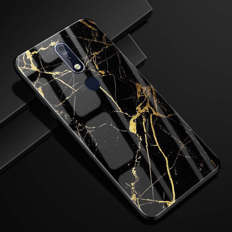 Nokia 7.1 Violet Créatif Verre Étui Membrane Coque De Téléphone