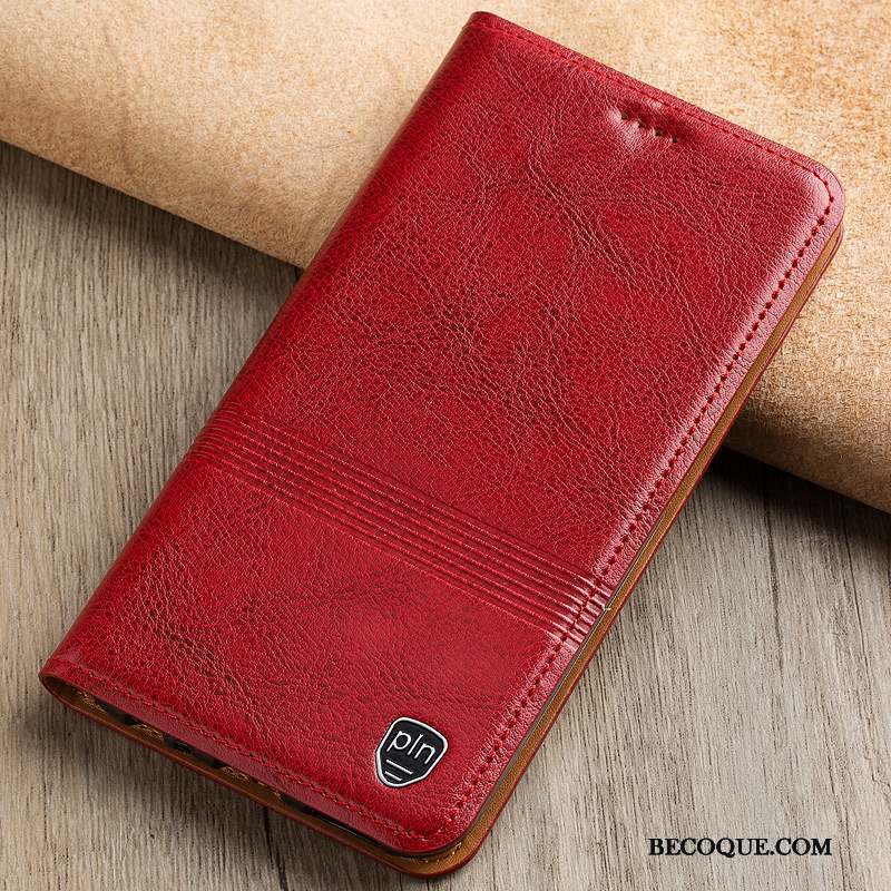 Nokia 7.1 Étui En Cuir Rouge Coque De Téléphone Protection Téléphone Portable Tout Compris