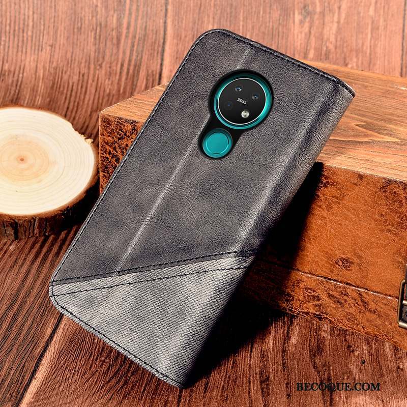 Nokia 7.2 Coque Incassable Épissure Étui En Cuir Clamshell Portefeuille Protection