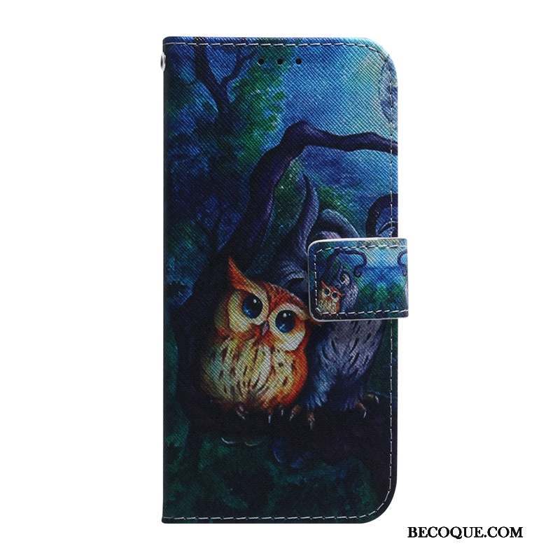 Nokia 7.2 Housse Protection Chat Bleu Coque De Téléphone Étui En Cuir