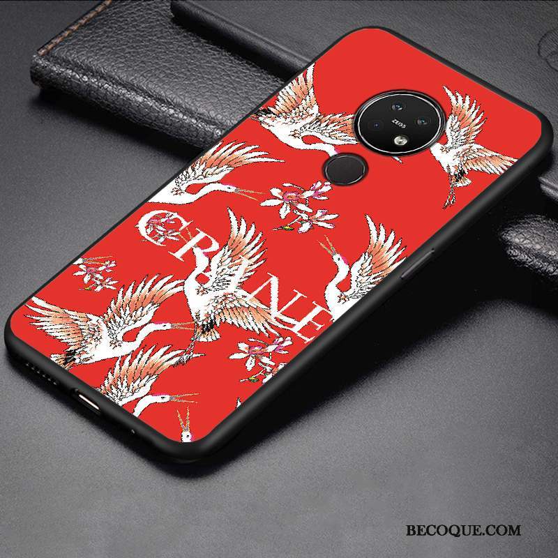 Nokia 7.2 Rouge Dessin Animé Coque De Téléphone Silicone Fluide Doux Créatif