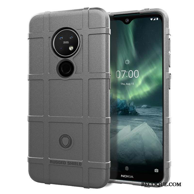 Nokia 7.2 Silicone Fluide Doux Simple Coque De Téléphone Pu Délavé En Daim