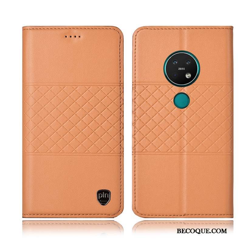 Nokia 7.2 Tout Compris Jaune Coque De Téléphone Étui Plaid Étui En Cuir