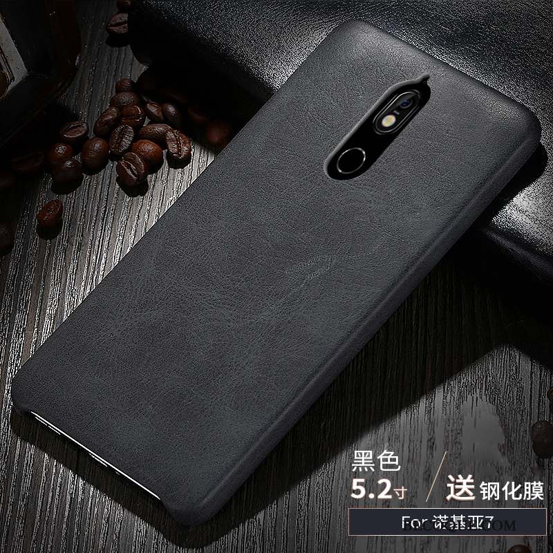 Nokia 7 Coque Incassable De Téléphone Étui En Cuir Fluide Doux Protection