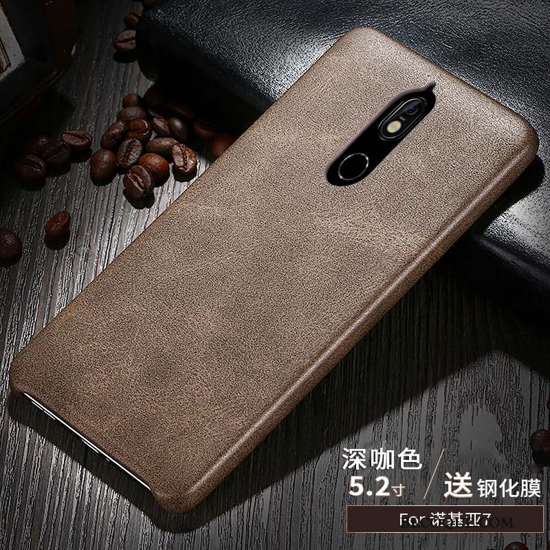 Nokia 7 Coque Incassable De Téléphone Étui En Cuir Fluide Doux Protection