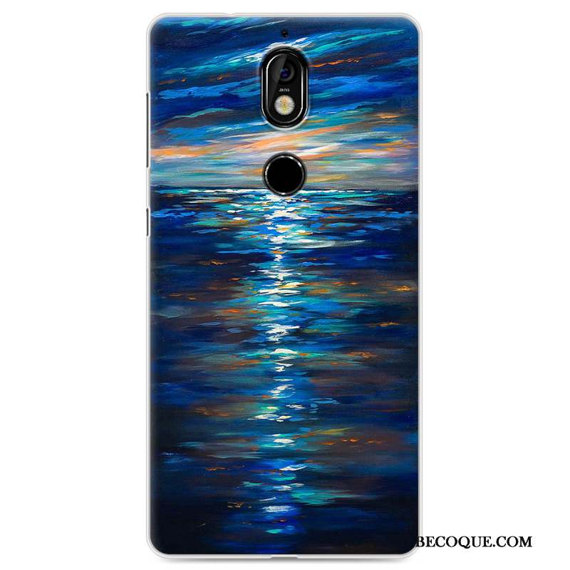 Nokia 7 Coque Incassable Protection Fluide Doux Violet Tendance Dessin Animé