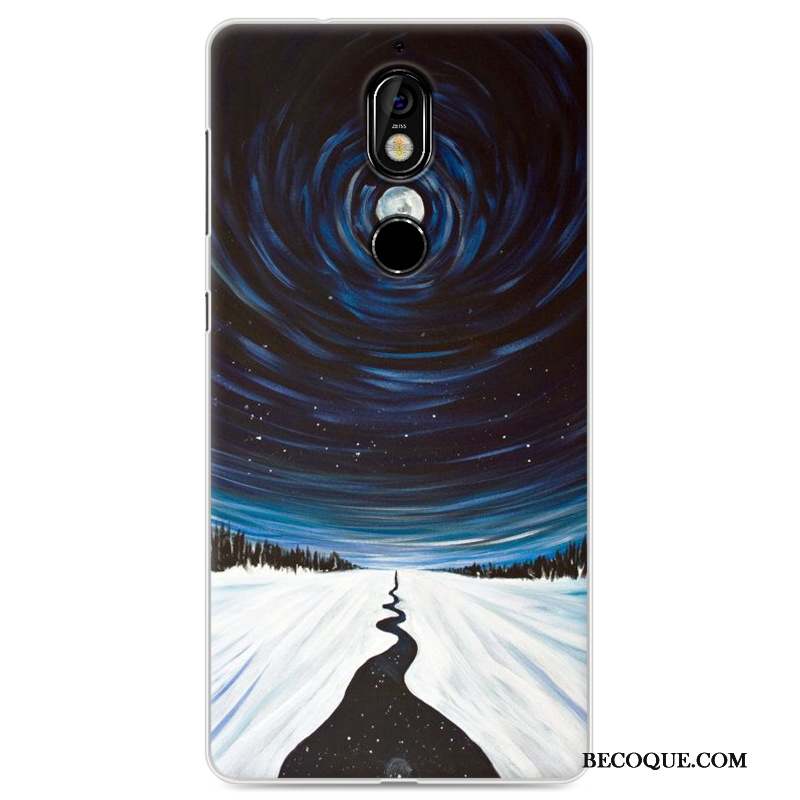 Nokia 7 Coque Incassable Protection Fluide Doux Violet Tendance Dessin Animé