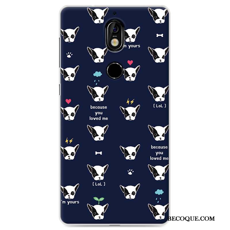 Nokia 7 Coque Incassable Protection Fluide Doux Violet Tendance Dessin Animé