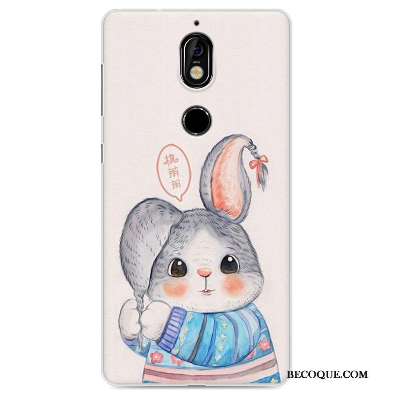 Nokia 7 Coque Incassable Protection Fluide Doux Violet Tendance Dessin Animé