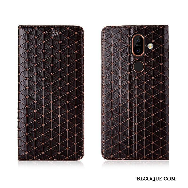 Nokia 7 Plus Coque Housse Plaid Incassable Téléphone Portable Fluide Doux Nouveau