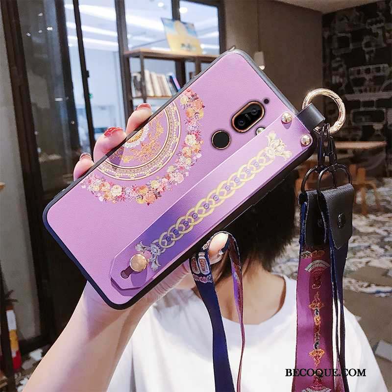 Nokia 7 Plus Coque Incassable Beauté Pu Rose Style Chinois