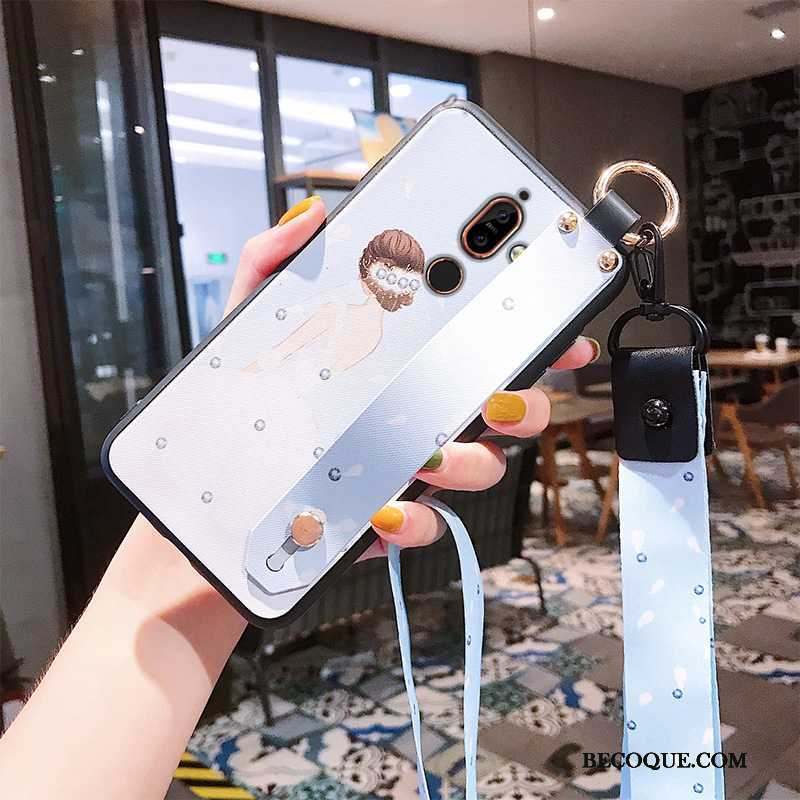 Nokia 7 Plus Coque Incassable Beauté Pu Rose Style Chinois