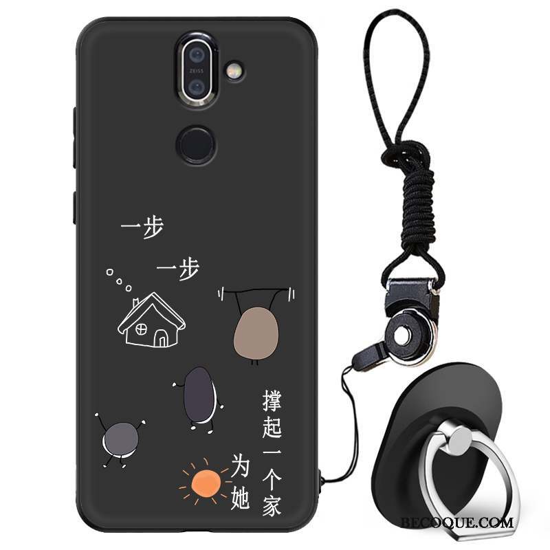 Nokia 7 Plus Coque Protection Marque De Tendance Personnalité Fluide Doux Noir Mode
