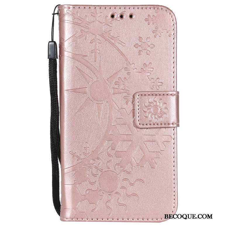 Nokia 7 Plus Or Rose Étui En Cuir Portefeuille Coque De Téléphone Housse Protection