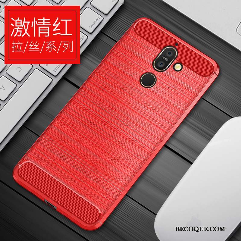 Nokia 7 Plus Personnalité Coque De Téléphone Rouge Business Silicone Tendance