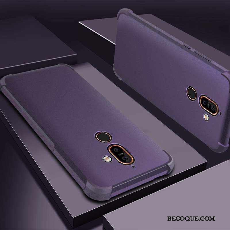 Nokia 7 Plus Protection Incassable Silicone Tout Compris Coque Violet