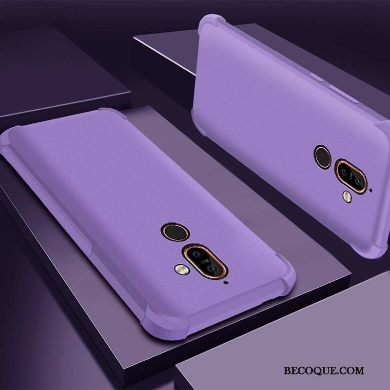 Nokia 7 Plus Protection Incassable Silicone Tout Compris Coque Violet